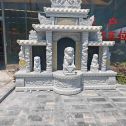 汉中芝麻白中国黑石材套墓 花岗岩墓碑