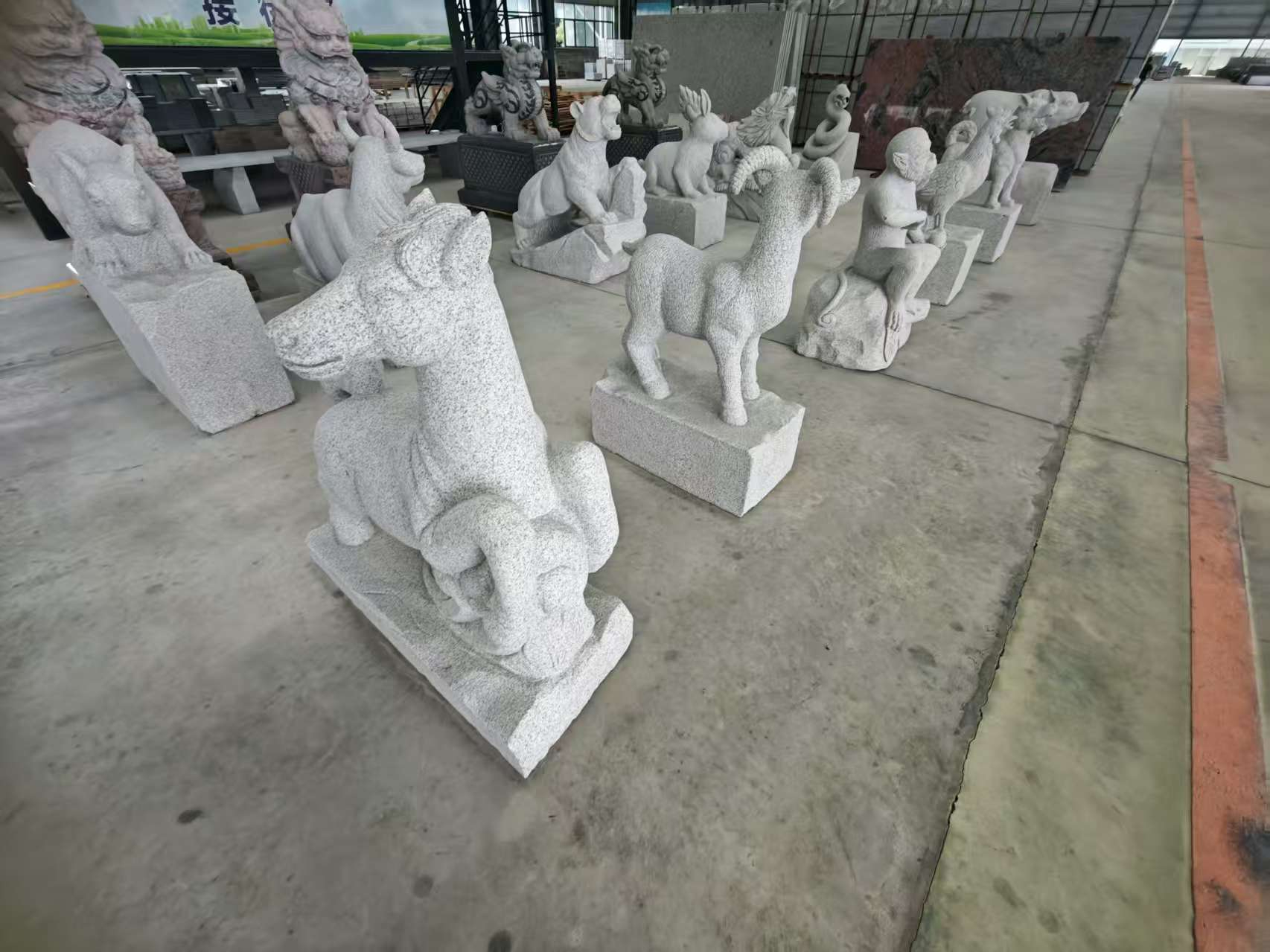 汉中芝麻白雕刻 十二生肖 异形雕刻