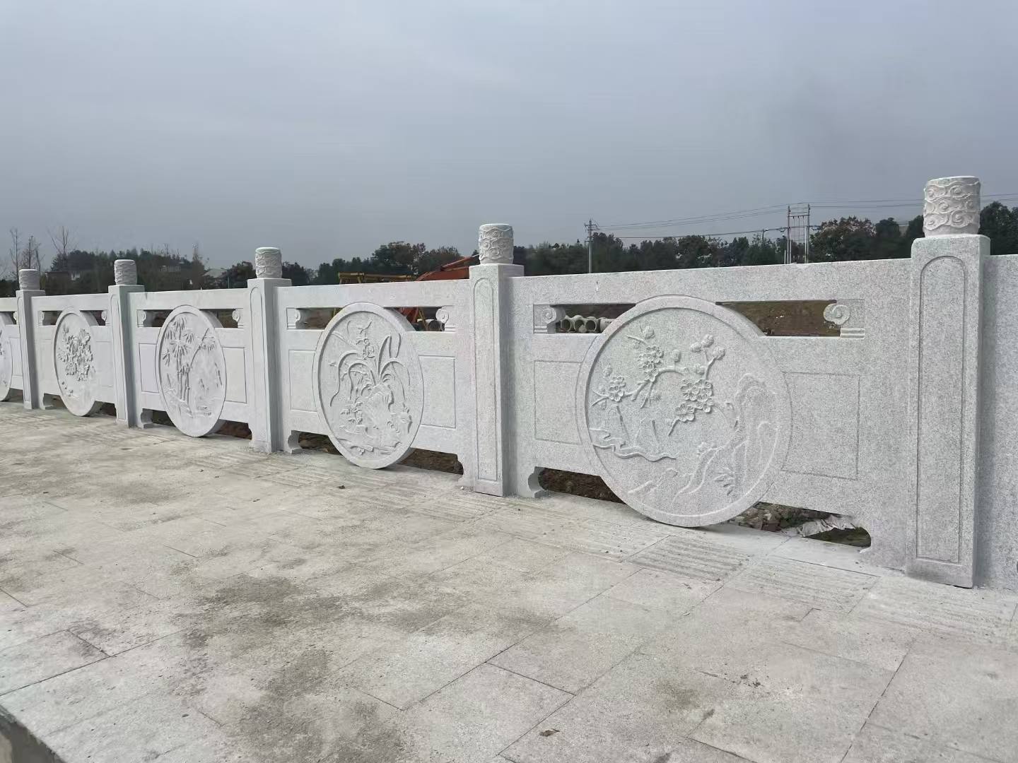 汉中芝麻白河道栏杆 石材栏杆